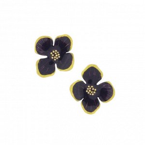 Серьги TARATATA, Hortensia, смола, золотая краска, микрошарики, TT-H25-13905-109 (фиолетовый)