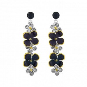 Серьги TARATATA, Hortensia, смола, золотая краска, микрошарики, TT-H25-13910-109 (фиолетовый)