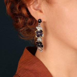 Серьги TARATATA, Hortensia, смола, золотая краска, микрошарики, TT-H25-13910-109 (фиолетовый)