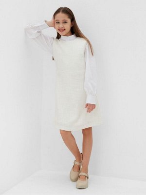 Платье нарядное детское MINAKU: PartyDress, цвет белый.