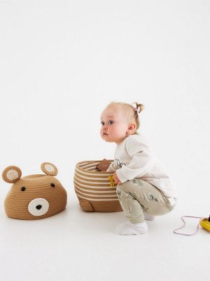 Корзина для игрушек SL Home «Медведь», плетёная, ручной работы, 25x26x41 см, коричневая