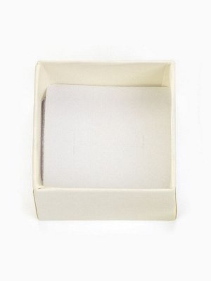 Коробочка подарочная под кольцо, серьги, серьги «Минимал», 5x5 см, (полезная часть 4.5x4.5 см,) белая