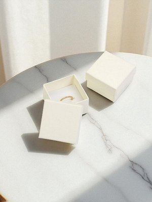 Коробочка подарочная под кольцо, серьги, серьги «Минимал», 5x5 см, (полезная часть 4.5x4.5 см,) белая