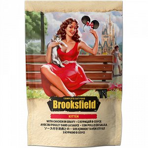 Brooksfield пауч 85гр д/котят Цыпленок/Соус (1/22)