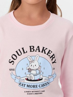 Комплект для девочек розовый с принтом "soul bakeru"