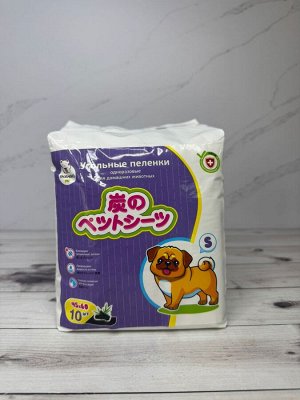 Пелёнки для животных одноразовые INSHIRO 45*60 см, S 10 шт/упак угольные