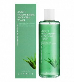 Тонер увлажняющий с экстрактом алоэ вера Jigott Moisture Real Aloe Vera Toner 300мл