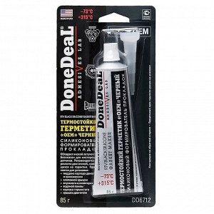 Герметик-прокладка DoneDeal RTV Black Silicone Gasket Maker, силиконовый, термостойкий, черный, туба 85г, арт. DD6712