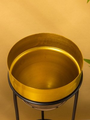 Кашпо на подставке «Золотое руно», 16.5x16.5x35.5 см, железо