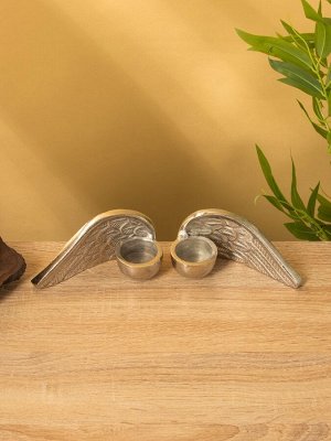 Подсвечник на 2 свечи «Крылья ангела», 30.5x6.5x7.5 см, алюминий