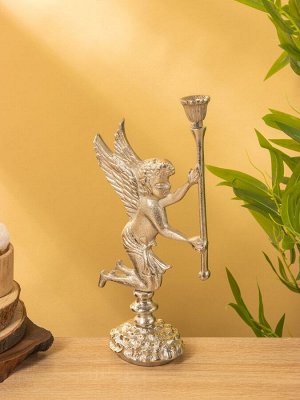 Подсвечник «Ангел мира с факелом», 35 см, алюминий