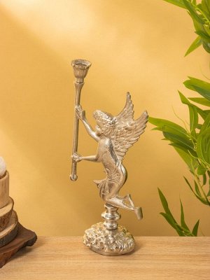 Подсвечник «Ангел мира с факелом», 35 см, алюминий