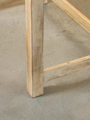 Табурет, 3 шт., 61x35x53 см, дерево, белый с золотым