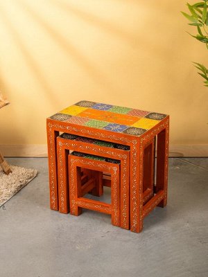 Табурет, 3 шт., 45x30x45 см, дерево