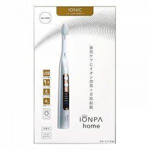 Ультразвуковая ионная электрическая зубная щётка "Ionpa Home" + зарядная станция + 3 сменные головки (cредняя жёсткость), жемчужно-белая
