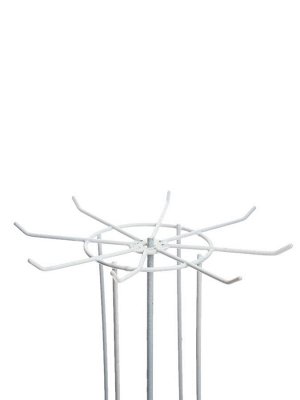 Вертушка, 2 яруса по 8 крючков, 13x13x40 см, белая