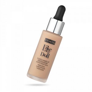 PUPA 050036020 Тональный крем LIKE A DOLL-MAKE-UP FLUID NUDE LOOK 20 Светло бежевый