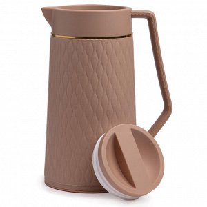 Термокувшин 1 л с двойными стенками, стеклянная колба, кофейный