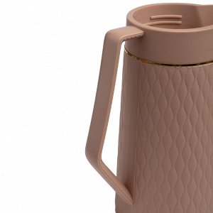 Термокувшин 1 л с двойными стенками, стеклянная колба, кофейный