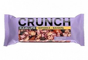 R.A.W.LIFE Батончики без сахара CRUNCH "Черника-Ваниль", 35гр