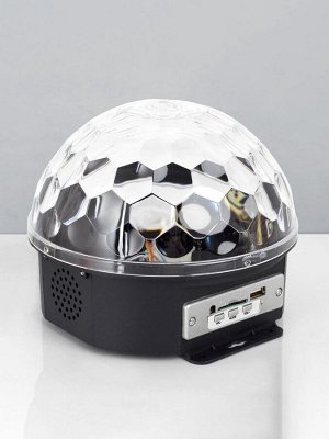 Ночник проектор «Хрустальный диско-шар» 17.5 см, динамик, свечение RGB, 220 В