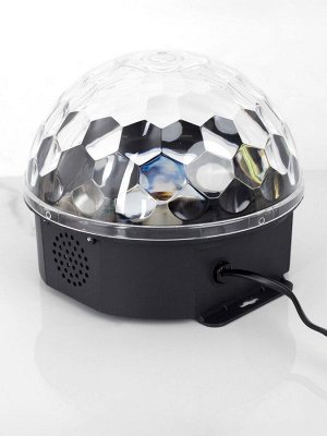 Ночник проектор «Хрустальный диско-шар» 17.5 см, динамик, свечение RGB, 220 В