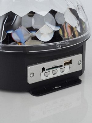 Ночник проектор «Хрустальный диско-шар» 17.5 см, динамик, свечение RGB, 220 В