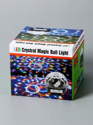 Ночник проектор «Хрустальный диско-шар» 17.5 см, динамик, свечение RGB, 220 В
