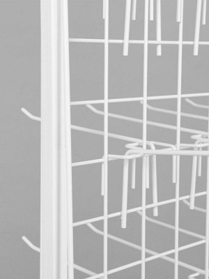 Стойка с сеткой, двухсторонняя, в комплекте 96 крючков для семян, 63x72x183 см, белая
