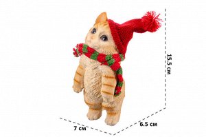 "Рождественский Котёнок: Декоративная Фигурка для Уюта и Праздника"