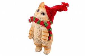 "Рождественский Котёнок: Декоративная Фигурка для Уюта и Праздника"