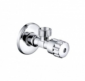 Кран угловой кран-букса 1/2'' - 1/2'' нар/нар с отражателем, латунь, IDDIS