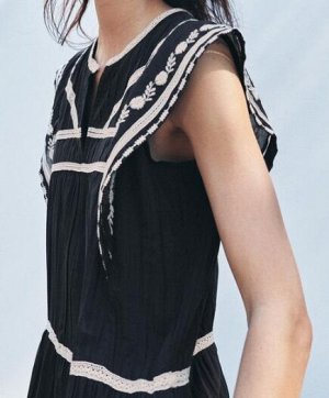 ПЛАТЬЕ ZARA С КОНТРАСТНОЙ ВЫШИВКОЙ арт. 5107049 093, черный