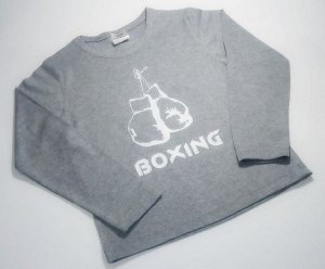 Лонгслив "Boxing" серый меланж