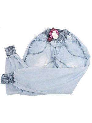 1124 LT. BLUE Брюки женские укороченные (95% хлопок, 5% эластан)