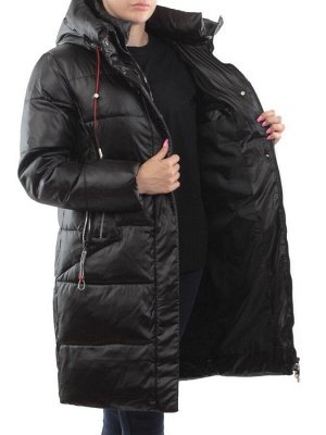 YR-956 BLACK Пальто зимнее женское АЛИСА (200 гр. холлофайбера)