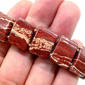 Браслет из яшмы ситцевой прямоугольник 19*15мм, 47,1г