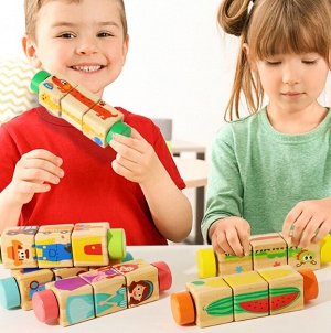 Вращающаяся деревянная игрушка головоломка