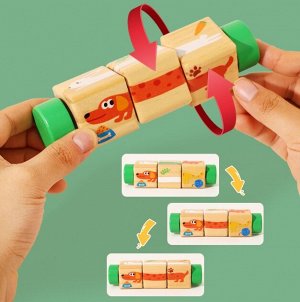 Вращающаяся деревянная игрушка головоломка