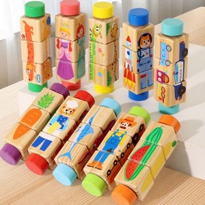 Вращающаяся деревянная игрушка головоломка