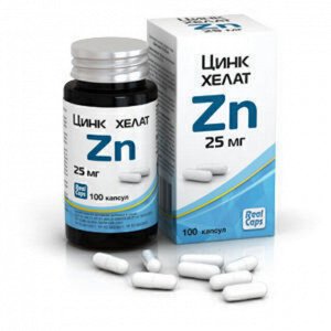 Цинк хелат Zn 25 мг №100 капс. 326мг БАД
