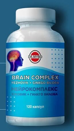 Нейрокомплекс ежовик + гинкго билоба 120 капсул Dr. Mybo