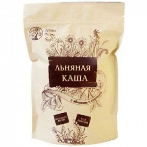 Каша льняная с яблоком и корицей, 400 г, ТМ "Древо Жизни", зип-крафт пакет