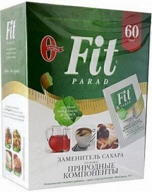 Смесь подсластителей на основе эритритола и стевии № 7, т. м. "ФитПарад", 60 шт. х 1 г, саше