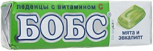 Бобс "Мята с эвкалиптом" с витамином "С" леденцы от кашля - 35 г.