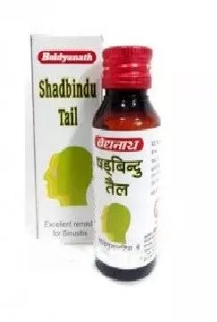 Шадбинду Тайл Байдьянат (капли для носа при головных болях и болезнях уха-горла-носа) Shadbindu Tail Baidyanath 50 мл.
