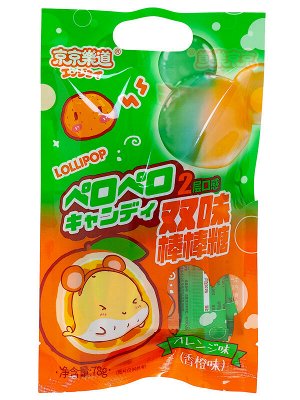 Конфета леденцовая на палочке Lolli Pop с двойным вкусом апельсина Guangdong, 78г