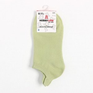 Носки женские укороченные, цвет салатовый, размер 36-40