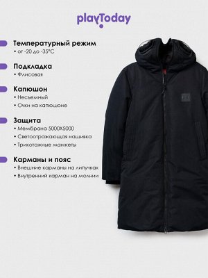 Пальто текстильное с полиуретановым покрытием для мальчиков Черный