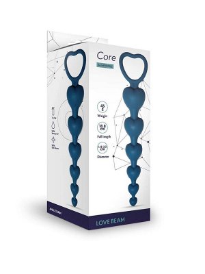 Анальная цепочка Love Beam, цвет кобальт, Ø 3,2 см, длина 19 см